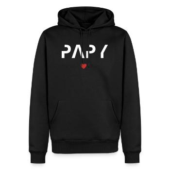 Cadeau meilleur papy - Sweat à capuche Premium bio Homme - noir - Devant - Nico (187cm)