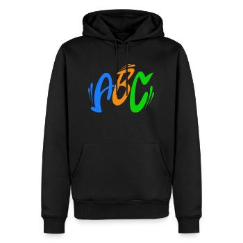 ABC couleurs - Sweat à capuche Premium bio Homme - noir - Devant - Nico (187cm)
