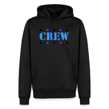 crew - Männer Premium Bio Hoodie - Schwarz - Vorne - Nico (187cm)