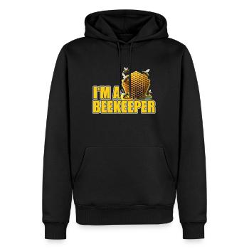 Ich bin ein cooler stolzer Imker-Logo-Designer - Männer Premium Bio Hoodie - Schwarz - Vorne - Nico (187cm)
