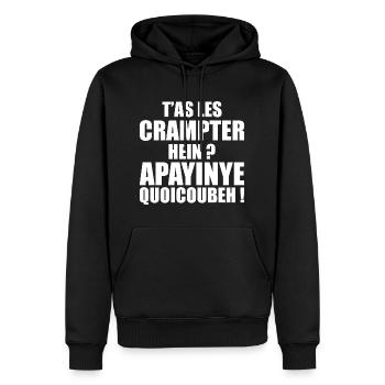 T'as Les Crampter Apayinye Quoicoubeh Humour - Sweat à capuche Premium bio Homme - noir - Devant - Nico (187cm)