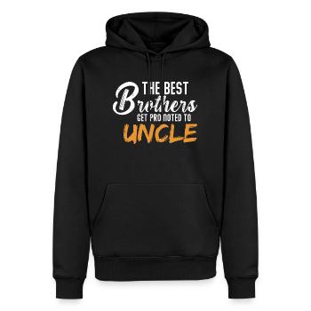 Best Brothers Get Promoted to Uncle Funny - Men’s Premium Organic Hoodie - black - Front - Nico (187cm)