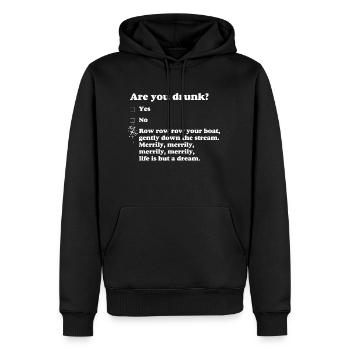 êtes-vous ivre - Sweat à capuche Premium bio Homme - noir - Devant - Nico (187cm)