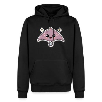 Amoureux des mantas - Sweat à capuche Premium bio Homme - noir - Devant - Nico (187cm)