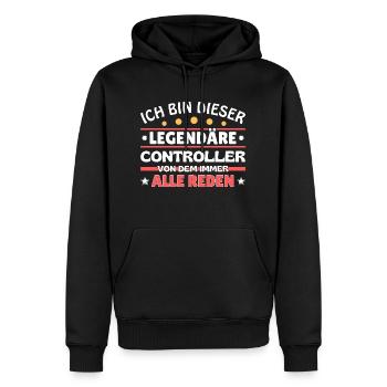 Ich bin dieser legendäre Controller - Männer Premium Bio Hoodie - Schwarz - Vorne - Nico (187cm)