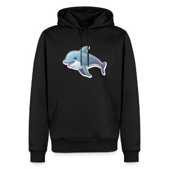 Delfin niedlich - Männer Premium Bio Hoodie - Schwarz - Vorne - Nico (187cm)