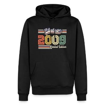Cadeau D'anniversaire 2009 Génial Depuis 2009 vint - Sweat à capuche Premium bio Homme - noir - Devant - Nico (187cm)