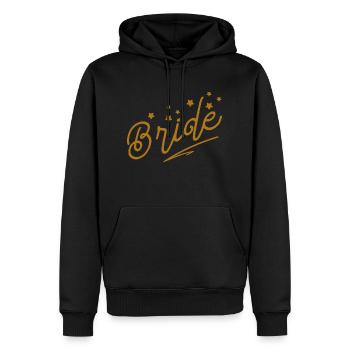 Mariée en lettres dorées élégantes étoiles minimalistes - Sweat à capuche Premium bio Homme - noir - Devant - Nico (187cm)