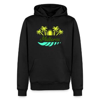 Majorca - Men’s Premium Organic Hoodie - black - Front - Nico (187cm)