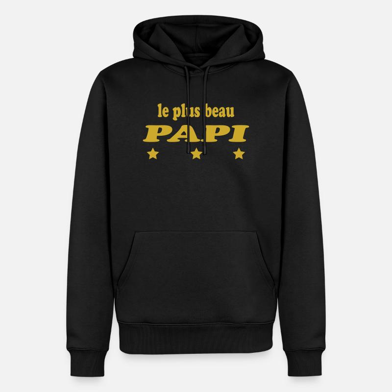 Das schönste PAPI - Männer Premium Bio Hoodie - Schwarz