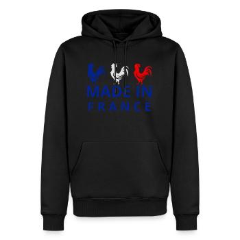 Coq BBR - Sweat à capuche Premium bio Homme - noir - Devant - Nico (187cm)