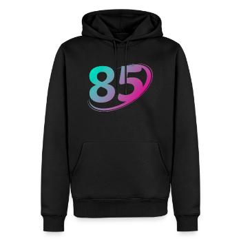 Numéro 85 multicolore - Sweat à capuche Premium bio Homme - noir - Devant - Nico (187cm)