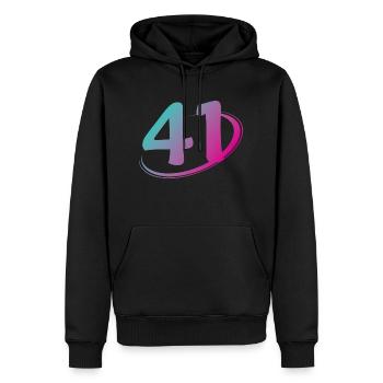 Number 41 multicolor - Men’s Premium Organic Hoodie - black - Front - Nico (187cm)