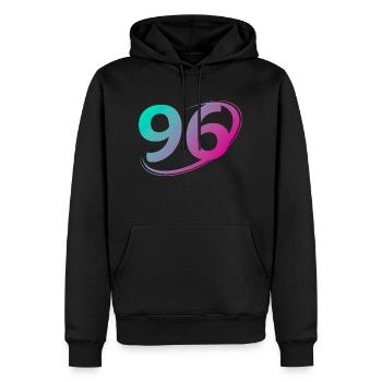Numéro 96 multicolore - Sweat à capuche Premium bio Homme - noir - Devant - Nico (187cm)