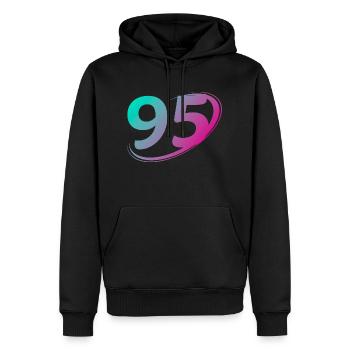 Numéro 95 multicolore - Sweat à capuche Premium bio Homme - noir - Devant - Nico (187cm)