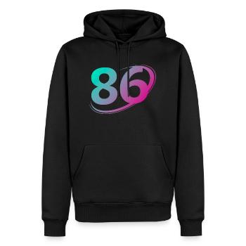 Numéro 86 multicolore - Sweat à capuche Premium bio Homme - noir - Devant - Nico (187cm)