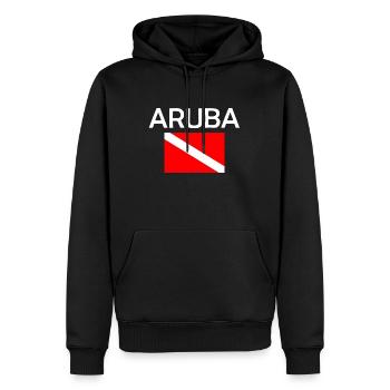 Aruba Diver Down Flag - Plongée sous-marine - Plongée sous-marine - Tauchen - Sweat à capuche Premium bio Homme - noir - Devant - Nico (187cm)