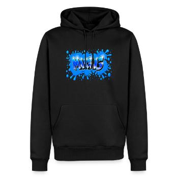MARIUS GRAFFITI NAME PRINTABLE - Sweat à capuche Premium bio Homme - noir - Devant - Nico (187cm)