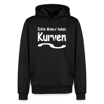 Männer - Männer Premium Bio Hoodie - Schwarz - Vorne - Nico (187cm)