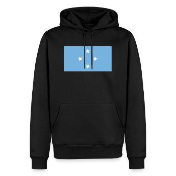 Micronésie - Sweat à capuche Premium bio Homme - noir - Devant - Nico (187cm)