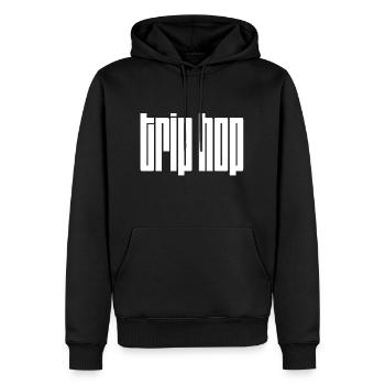 Conception de logo Trip Hop - Sweat à capuche Premium bio Homme - noir - Devant - Nico (187cm)
