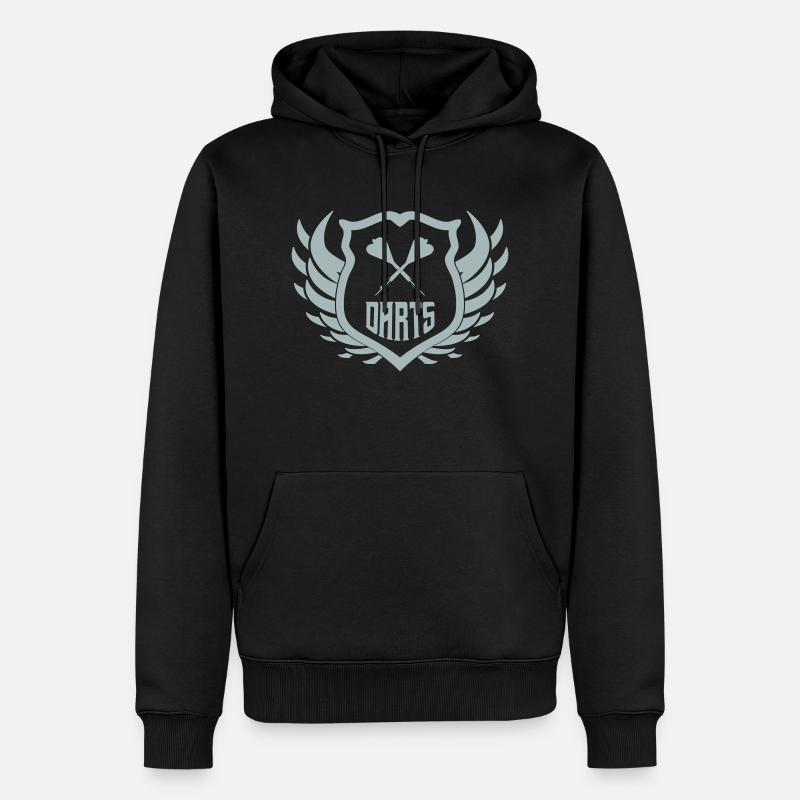 darts crest - Männer Premium Bio Hoodie - Schwarz
