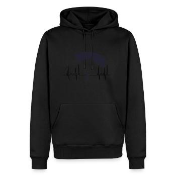 Fallschirmspringen Gleitschirm kardiogramm - Männer Premium Bio Hoodie - Schwarz - Vorne - Nico (187cm)