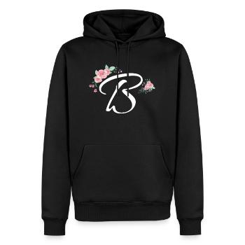 Buchstabe b Blumen - Männer Premium Bio Hoodie - Schwarz - Vorne - Nico (187cm)