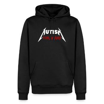 L’autisme n’est pas nul - Sweat à capuche Premium bio Homme - noir - Devant - Nico (187cm)