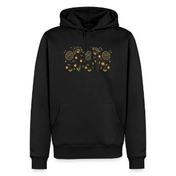 Blumen - Männer Premium Bio Hoodie - Schwarz - Vorne - Nico (187cm)