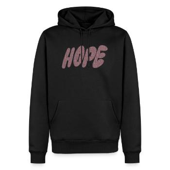 Hope – Strickschrift - Männer Premium Bio Hoodie - Schwarz - Vorne - Nico (187cm)