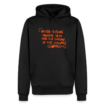 NEED - Men’s Premium Organic Hoodie - black - Front - Nico (187cm)
