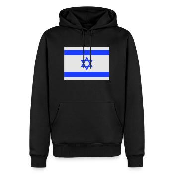 israele drapeau - Sweat à capuche Premium bio Homme - noir - Devant - Nico (187cm)