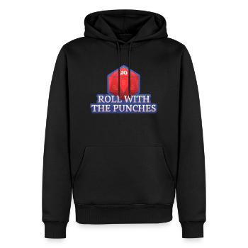 Roll With The Punches - Men’s Premium Organic Hoodie - black - Front - Nico (187cm)