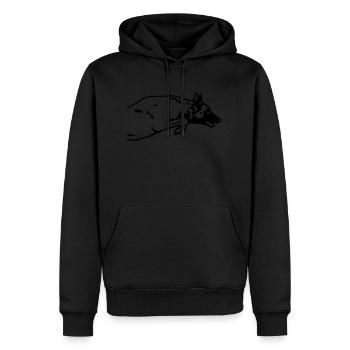 Malinois Hund - Männer Premium Bio Hoodie - Schwarz - Vorne - Nico (187cm)