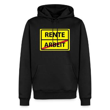 arbeit rente - Männer Premium Bio Hoodie - Schwarz - Vorne - Nico (187cm)