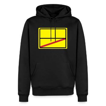ortsschild blanko - Männer Premium Bio Hoodie - Schwarz - Vorne - Nico (187cm)
