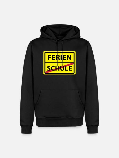 schule ferien - Männer Premium Bio Hoodie - Schwarz