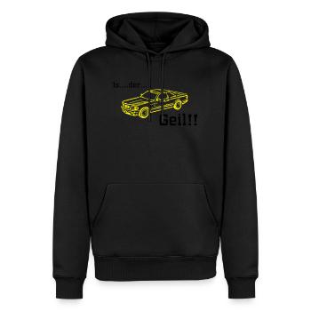 est la cornée - Sweat à capuche Premium bio Homme - noir - Devant - Nico (187cm)