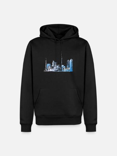 Berlin gezeichnet - Männer Premium Bio Hoodie - Schwarz