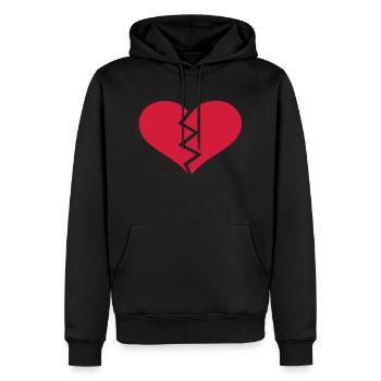 Gebrochenes Herz - Männer Premium Bio Hoodie - Schwarz - Vorne - Nico (187cm)