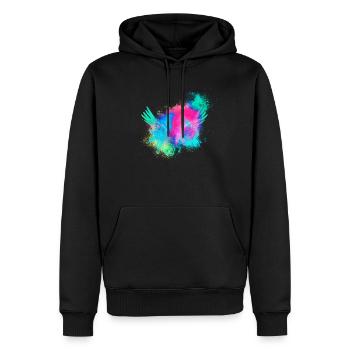 Ailes d'anges colorés - Sweat à capuche Premium bio Homme - noir - Devant - Nico (187cm)