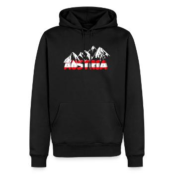 Autriche avec des montagnes - Sweat à capuche Premium bio Homme - noir - Devant - Nico (187cm)