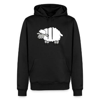 mouton - Sweat à capuche Premium bio Homme - noir - Devant - Nico (187cm)