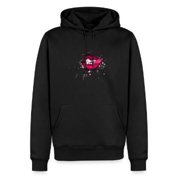 lèvres - Sweat à capuche Premium bio Homme - noir - Devant - Nico (187cm)