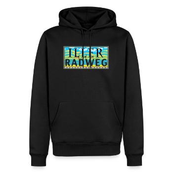 Iller-Radweg - Männer Premium Bio Hoodie - Schwarz - Vorne - Nico (187cm)