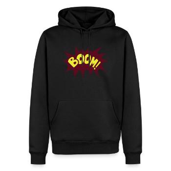 explosion boom geek gamer fun quote gaming comics - Sweat à capuche Premium bio Homme - noir - Devant - Nico (187cm)