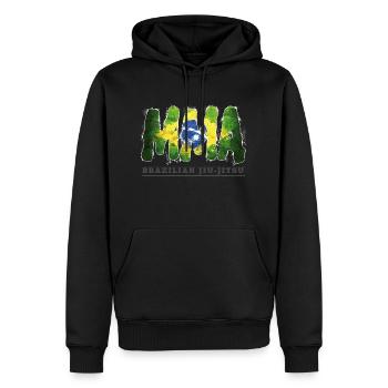 mma brazil - Sweat à capuche Premium bio Homme - noir - Devant - Nico (187cm)