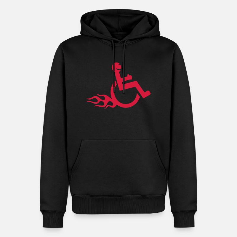 Rollstuhl Spaß im Behindertenrollstuhl - Männer Premium Bio Hoodie - Schwarz