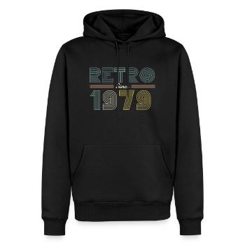 Retro 1979 - Men’s Premium Organic Hoodie - black - Front - Nico (187cm)